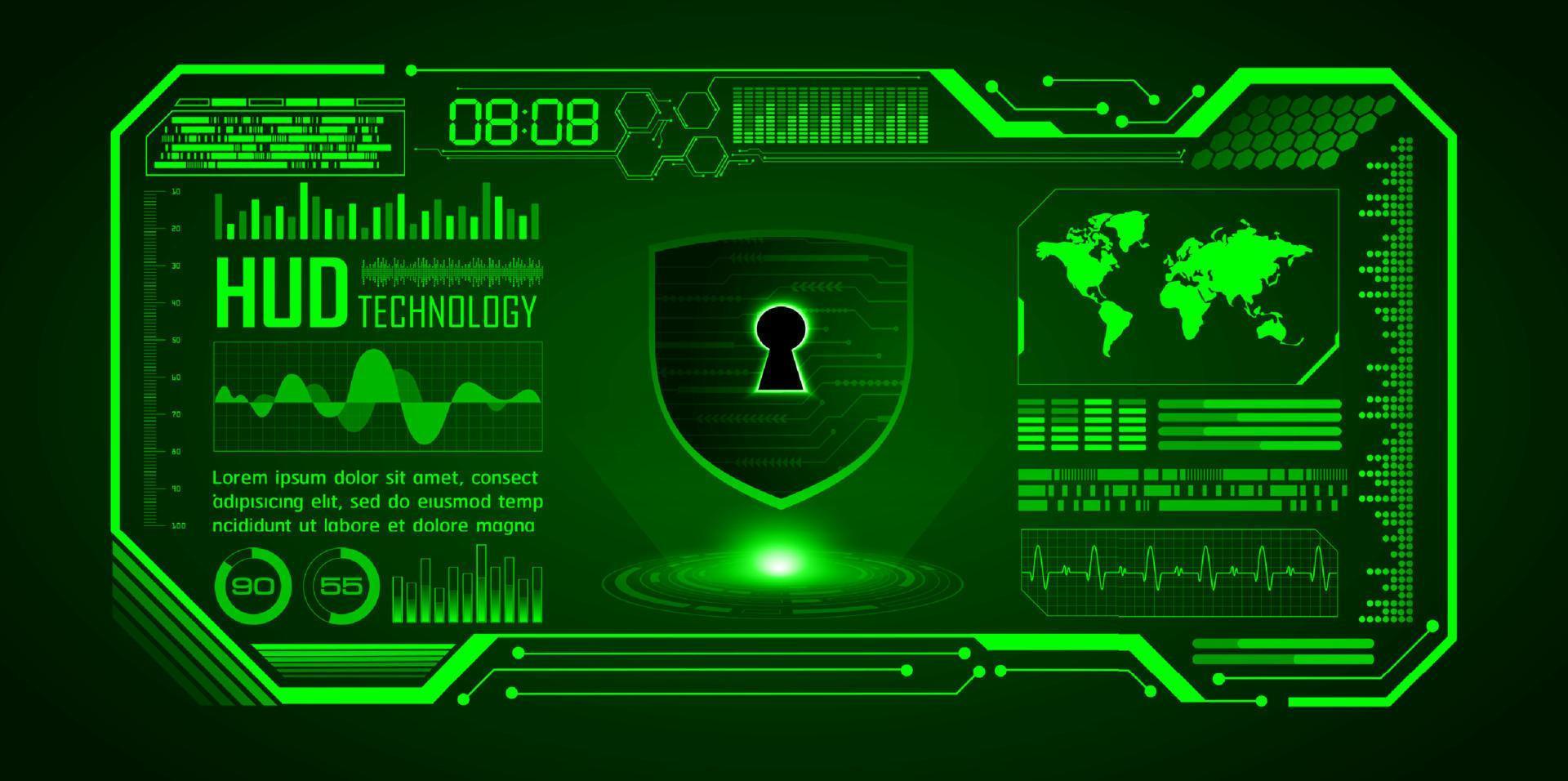 Modern Cybersecurity Technology Background with padlock vector