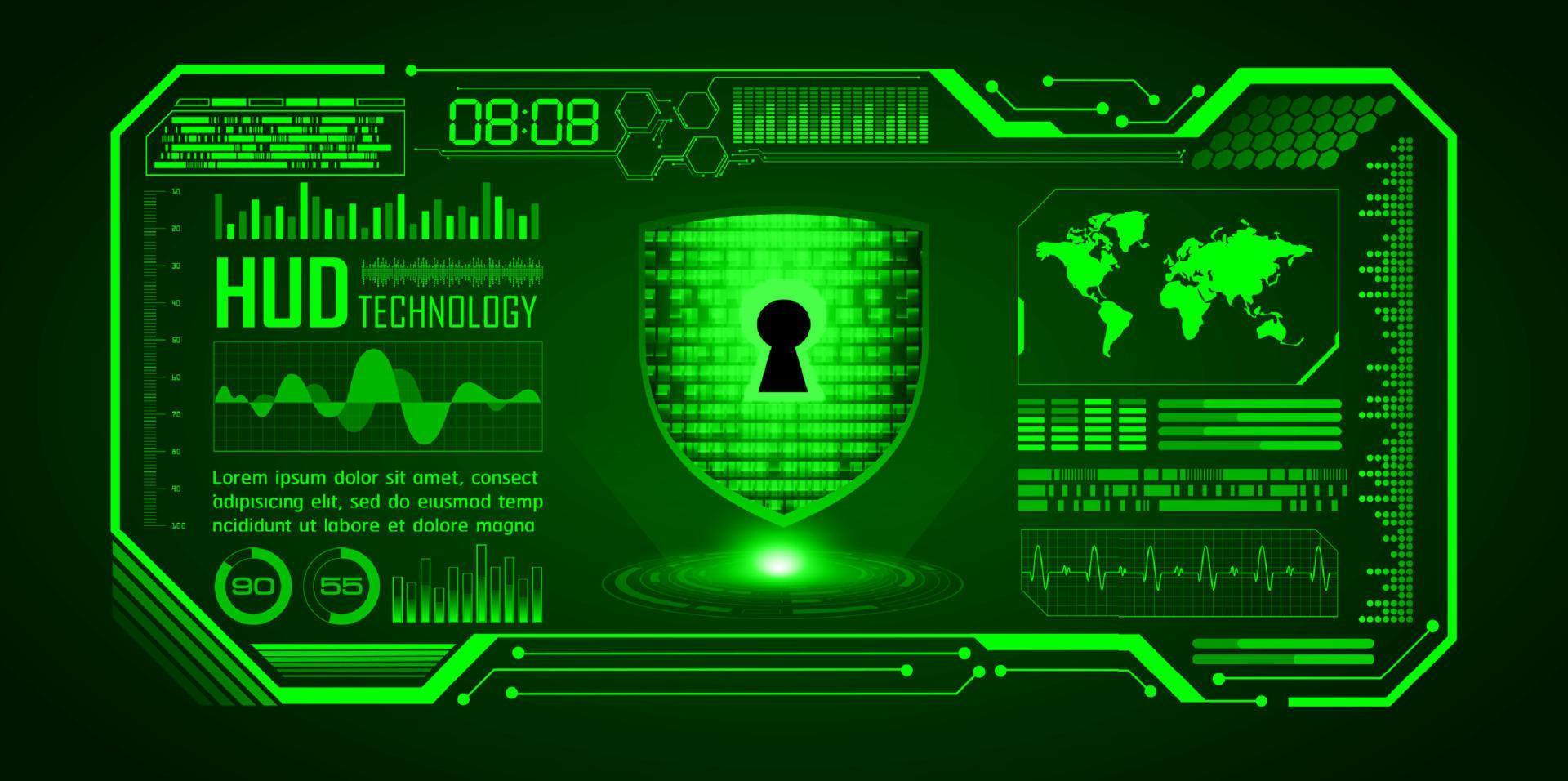 Modern Cybersecurity Technology Background with padlock vector