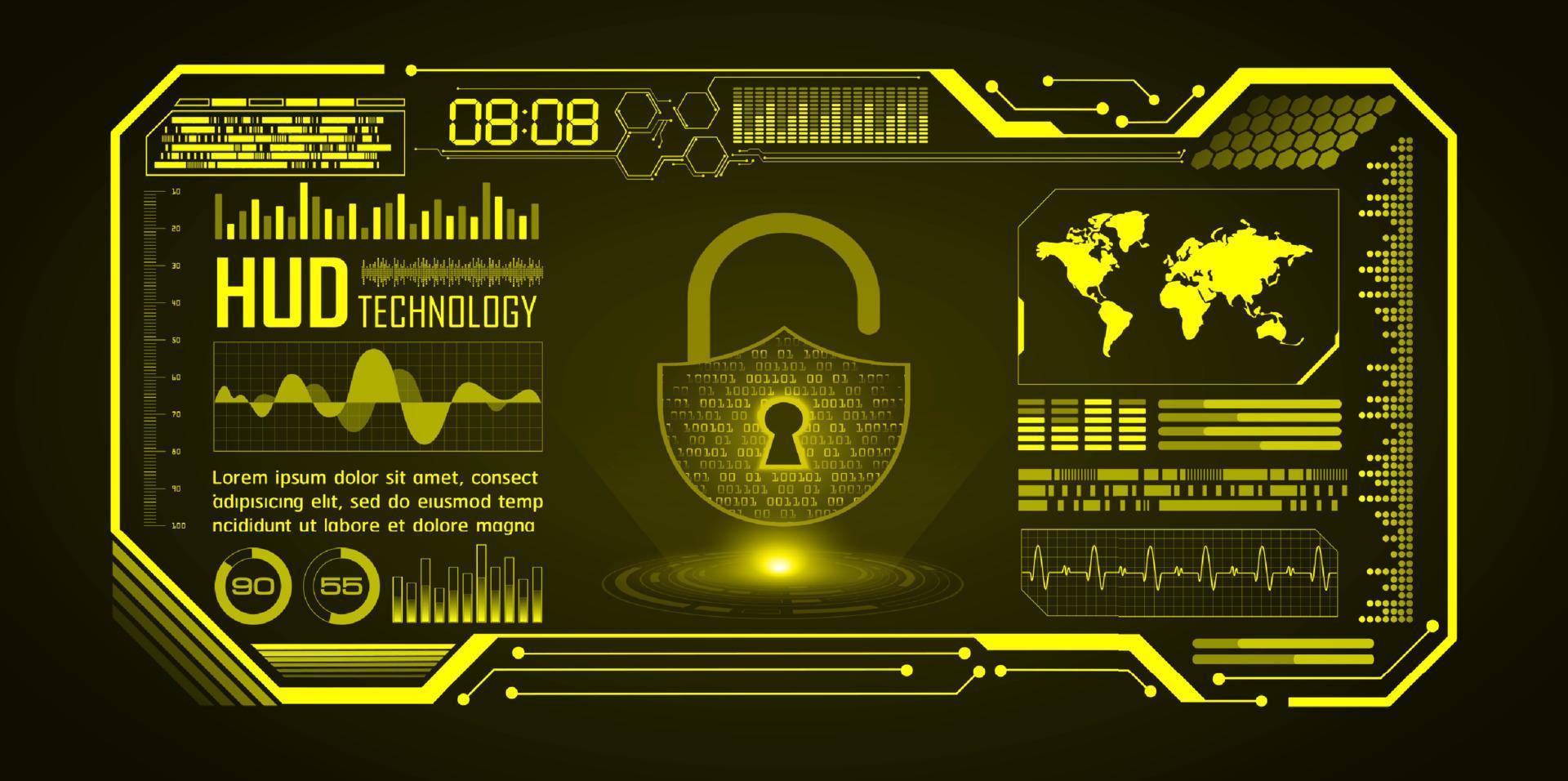 Modern Cybersecurity Technology Background with padlock vector