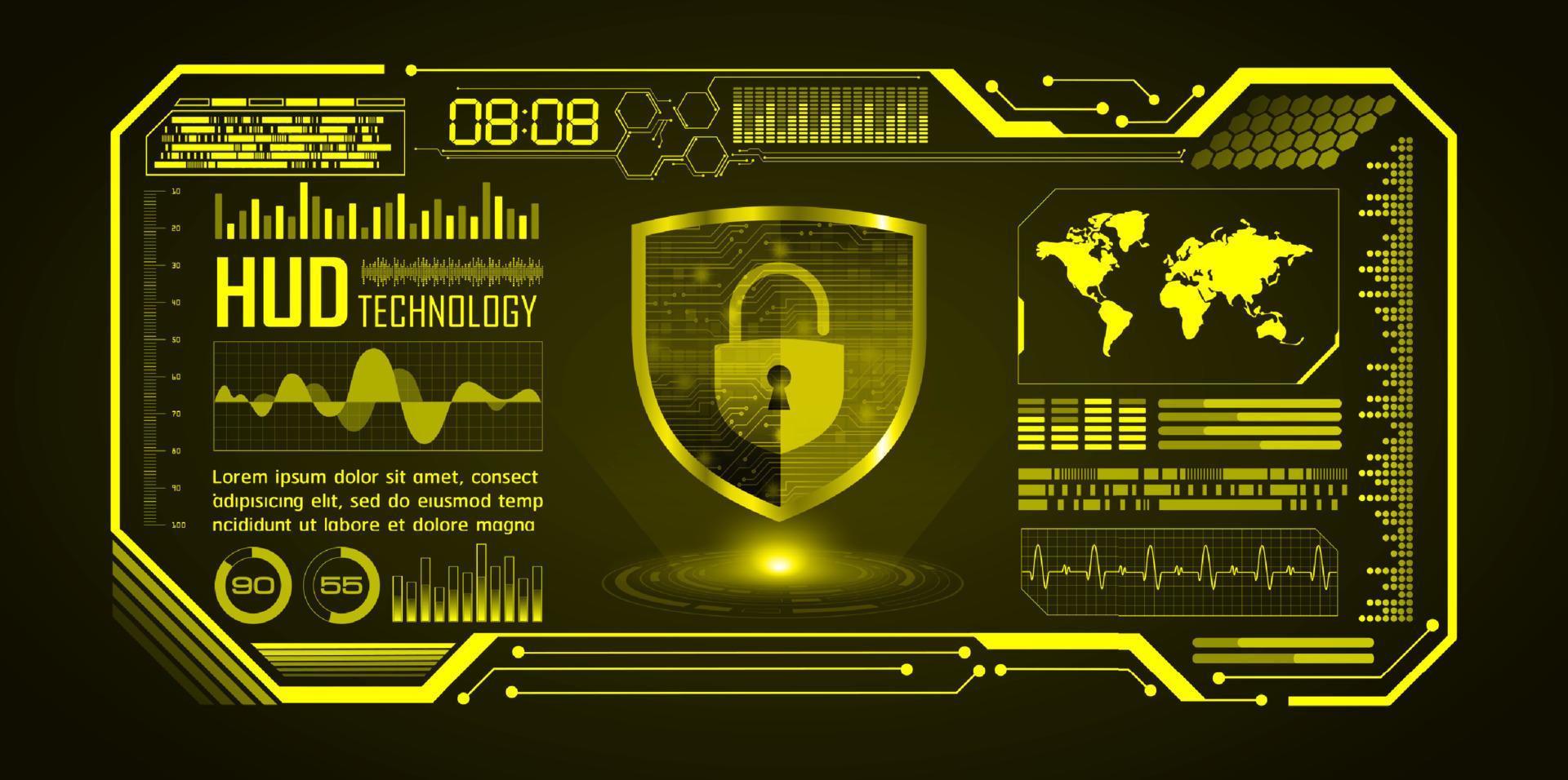 Modern Cybersecurity Technology Background with padlock vector