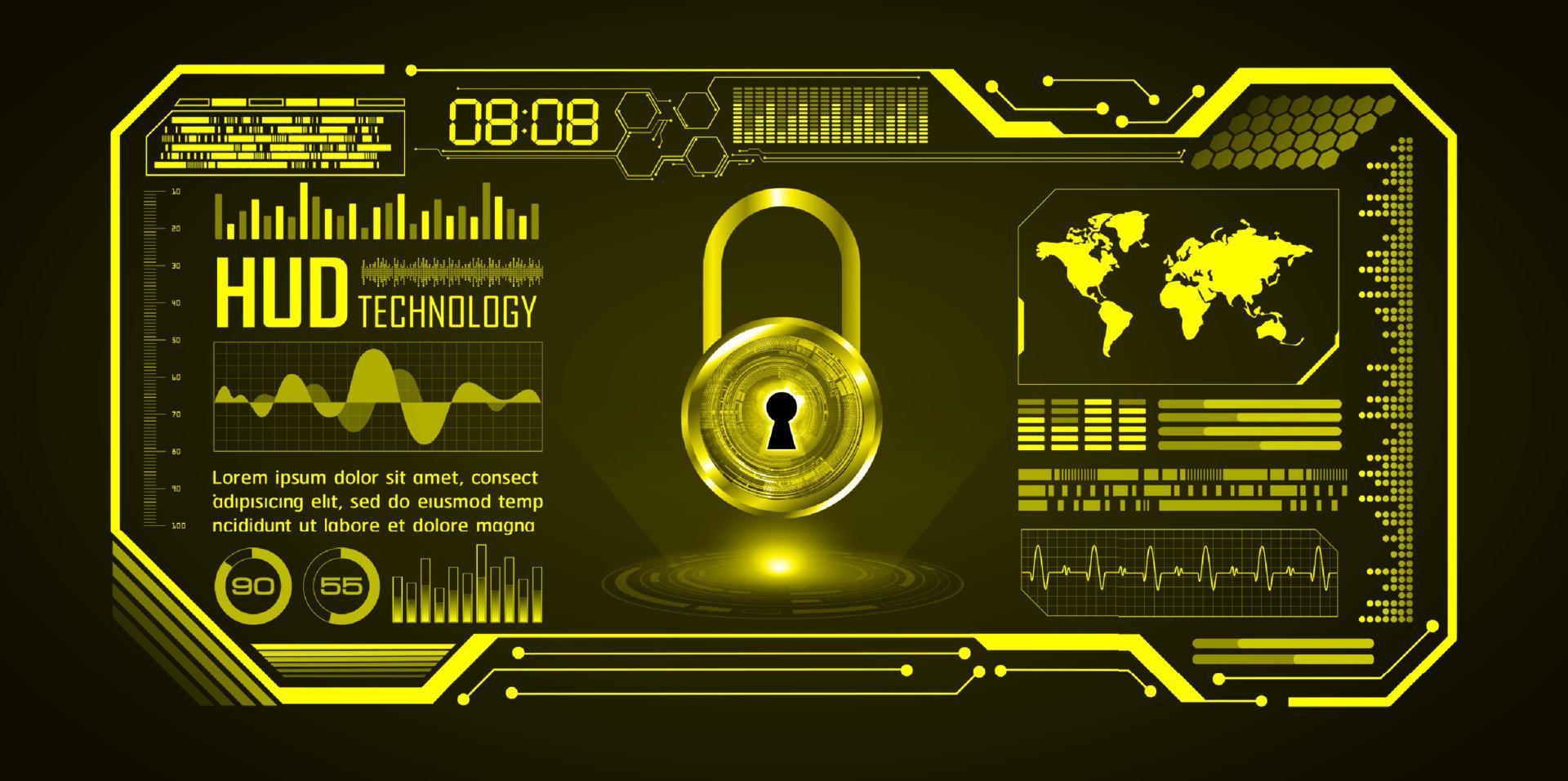 Modern Cybersecurity Technology Background with padlock vector