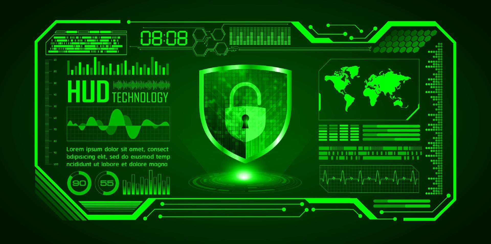 Modern Cybersecurity Technology Background with padlock vector