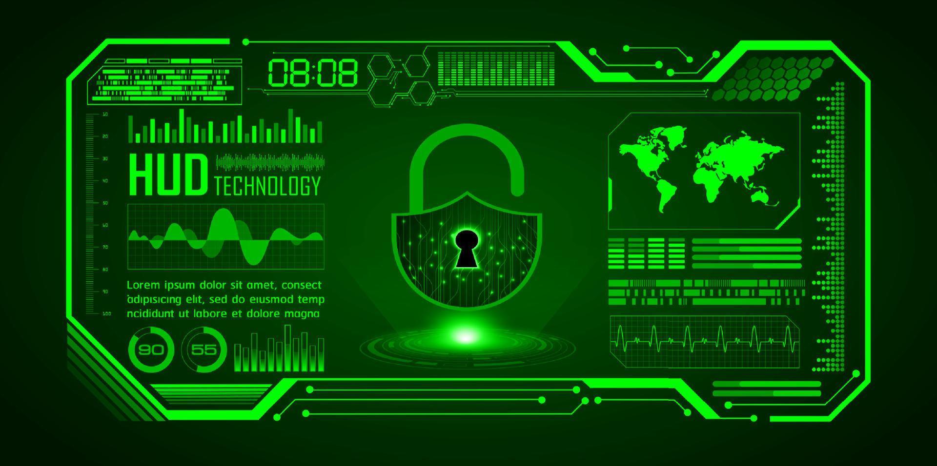 Modern Cybersecurity Technology Background with padlock vector