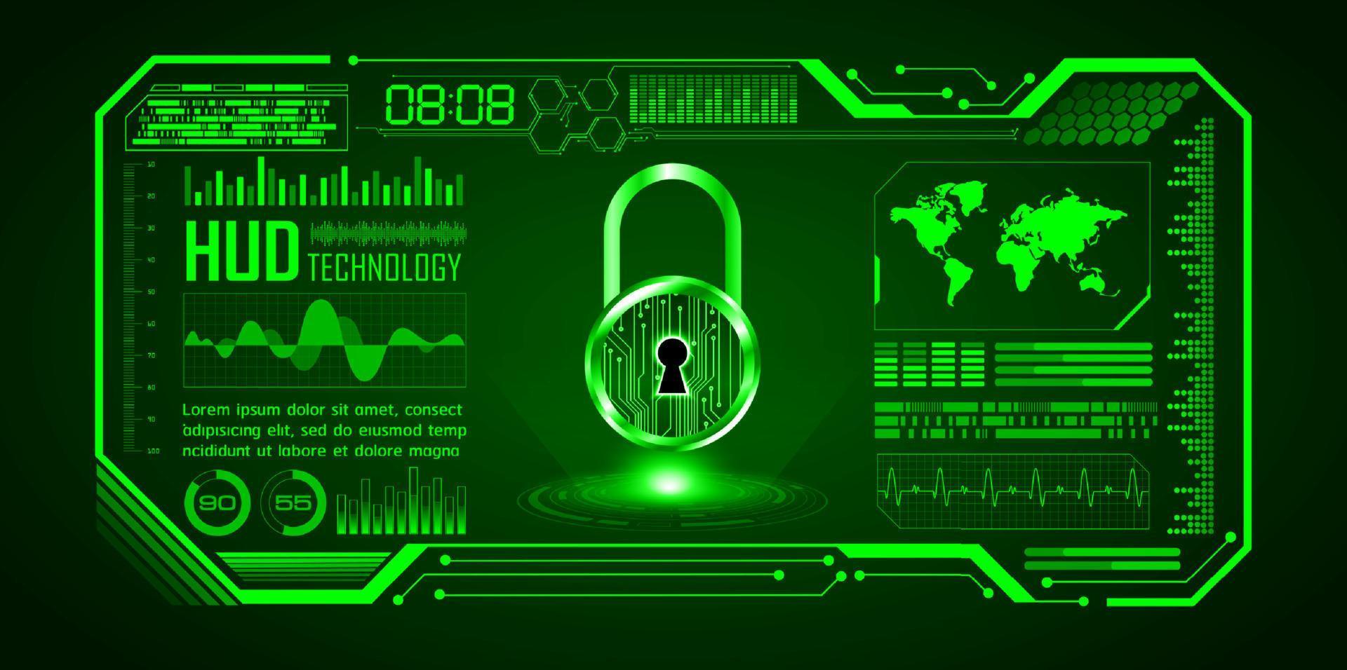 Modern Cybersecurity Technology Background with padlock vector