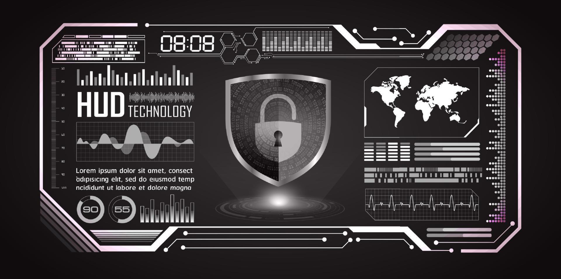 Modern Cybersecurity Technology Background with padlock vector