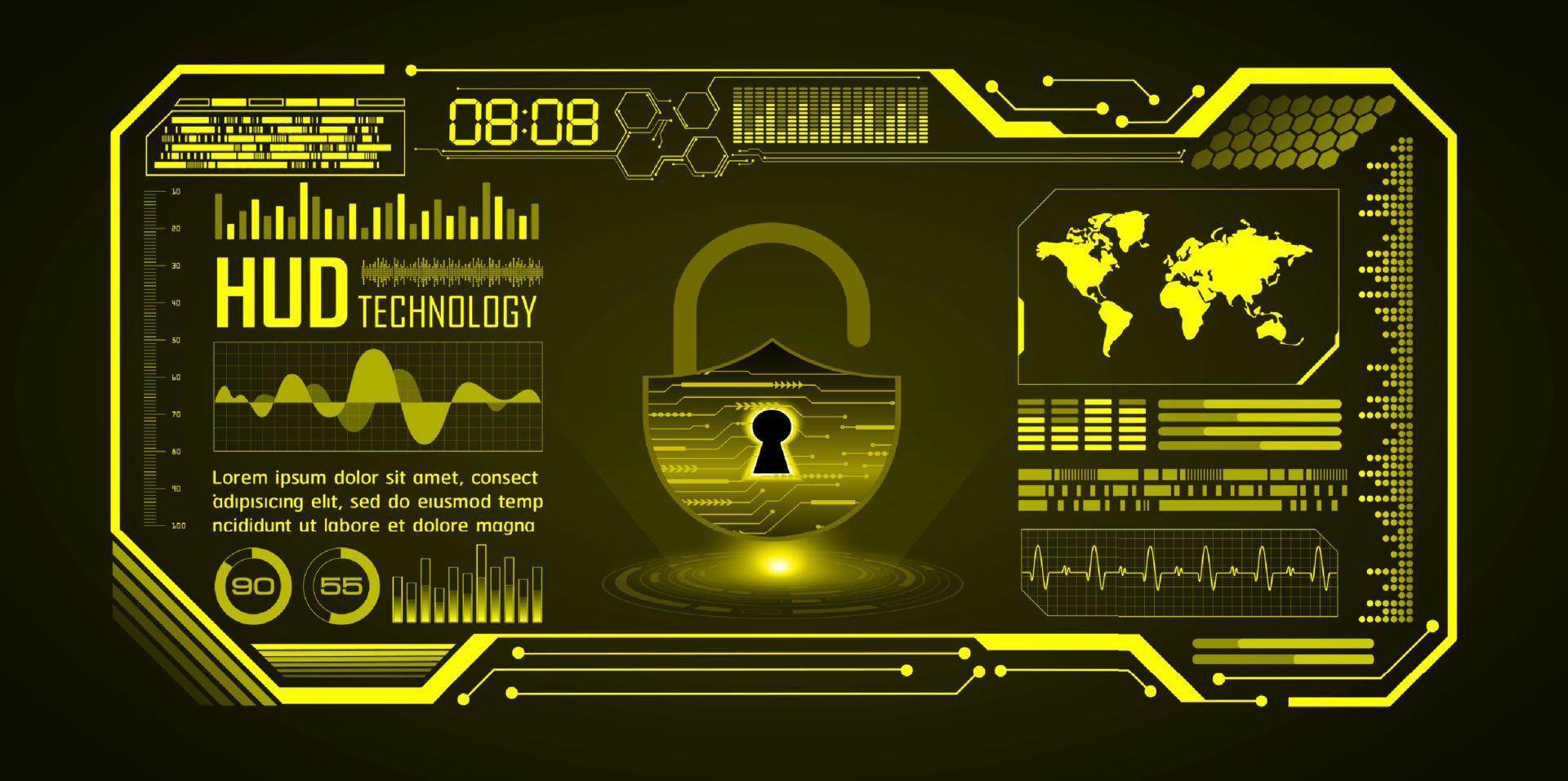 Modern Cybersecurity Technology Background with padlock vector