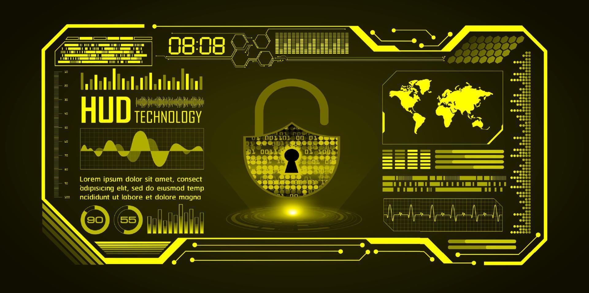 Modern Cybersecurity Technology Background with padlock vector