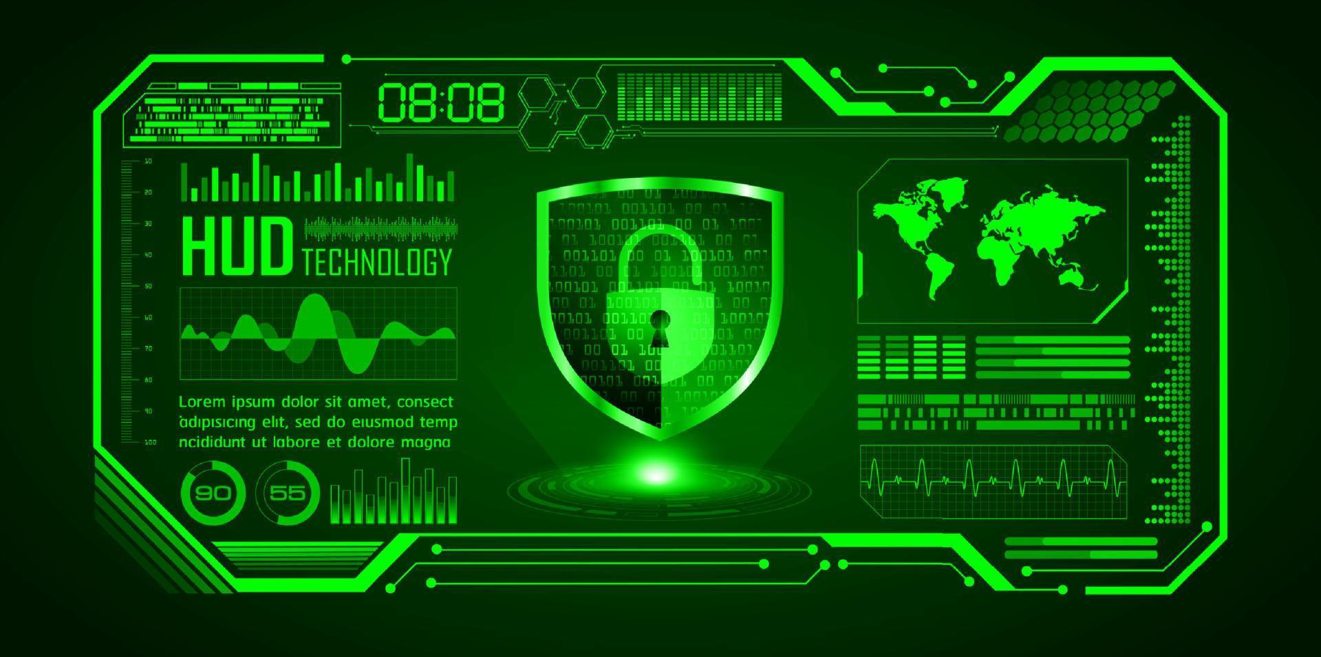 Modern Cybersecurity Technology Background with padlock vector