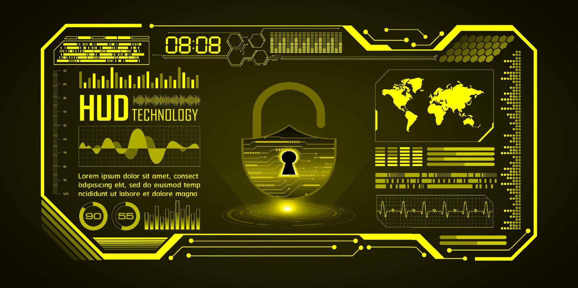 Modern Cybersecurity Technology Background with padlock vector