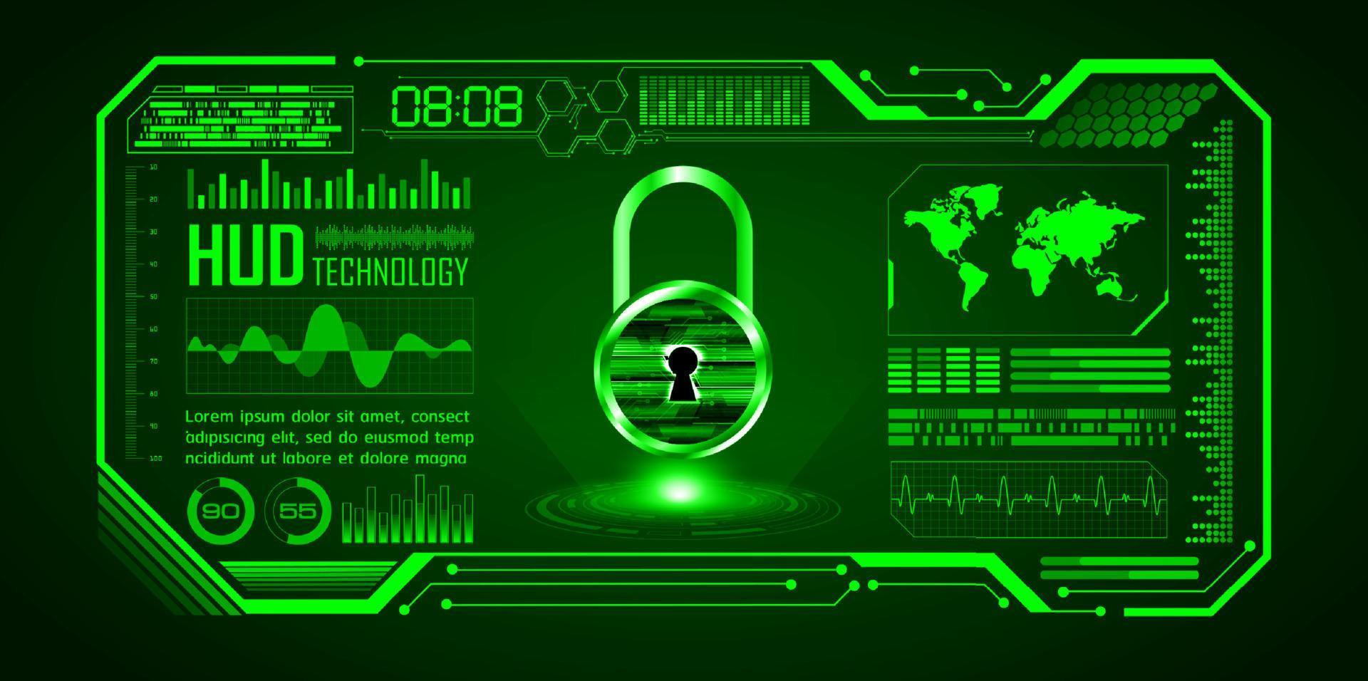 Modern Cybersecurity Technology Background with padlock vector