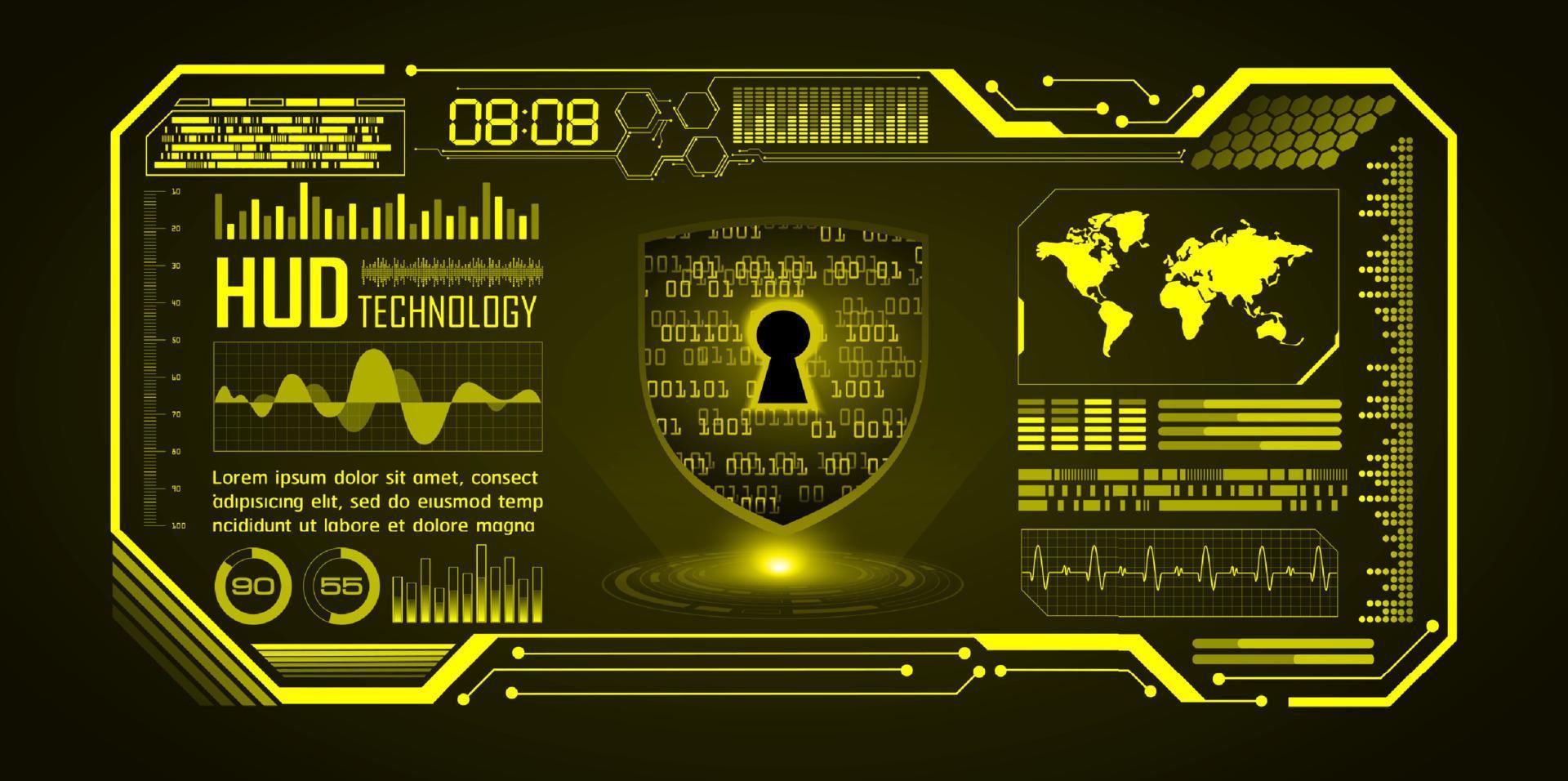 Modern Cybersecurity Technology Background with padlock vector