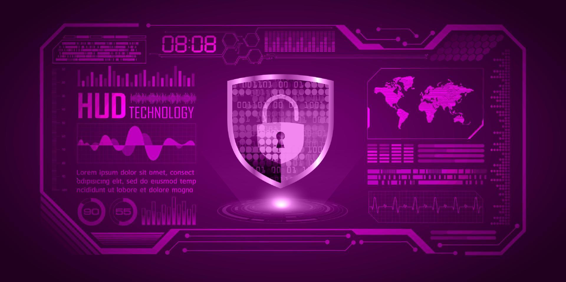 Modern Cybersecurity Technology Background with padlock vector