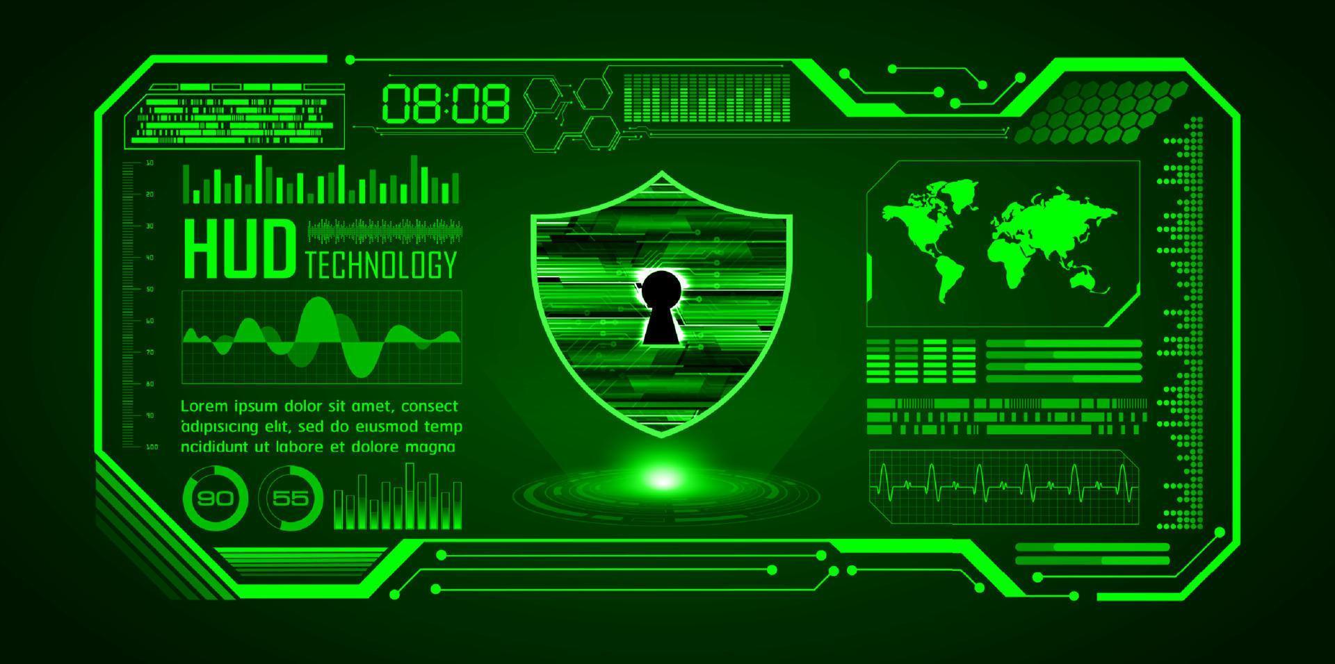 Modern Cybersecurity Technology Background with padlock vector