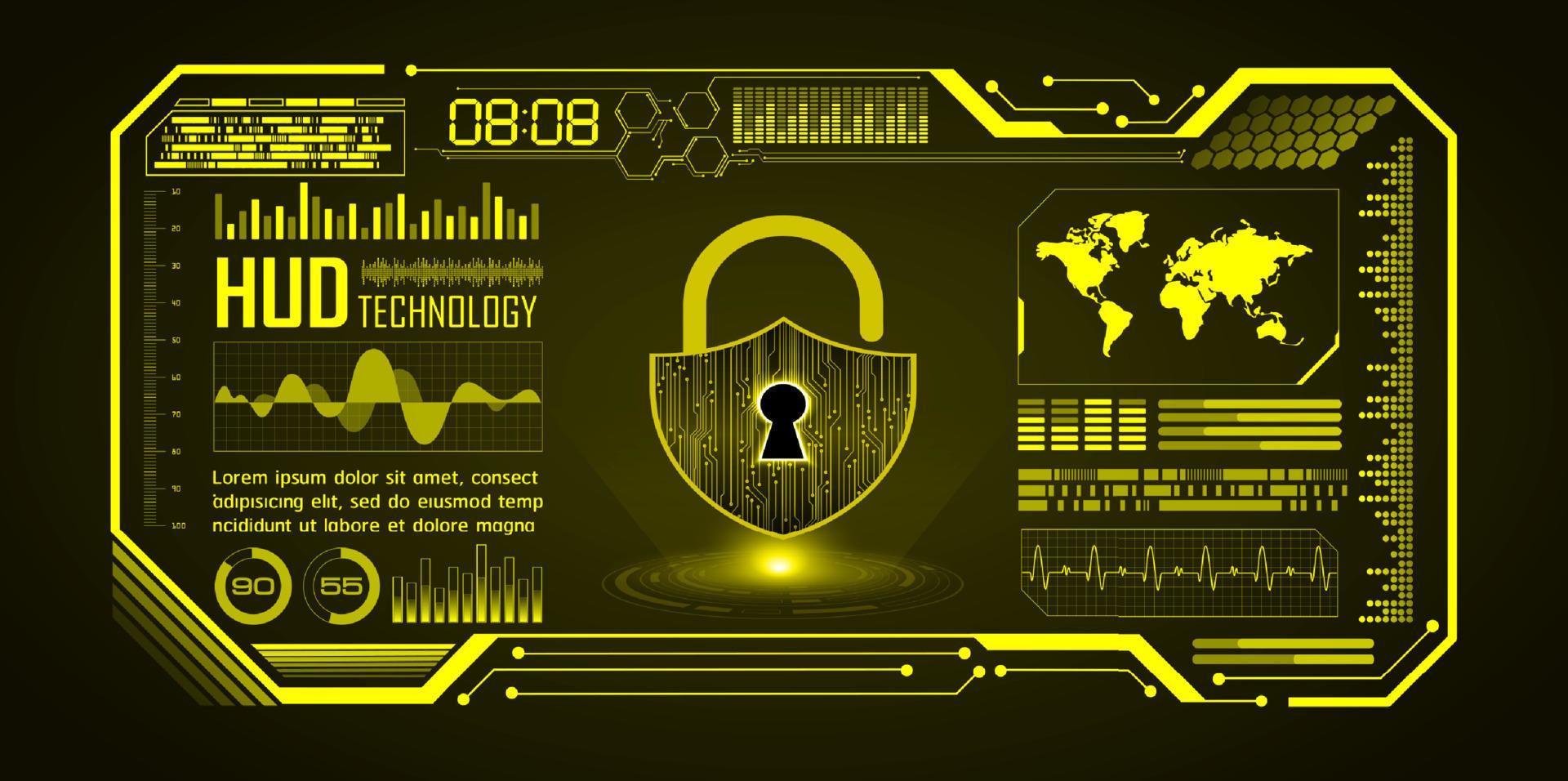 Modern Cybersecurity Technology Background with padlock vector