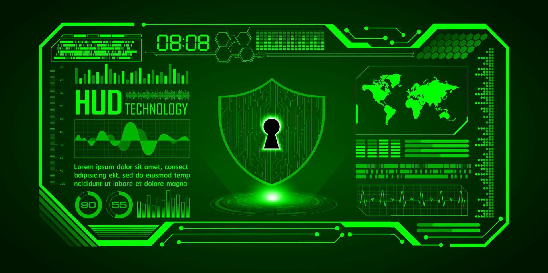 Modern Cybersecurity Technology Background with padlock vector