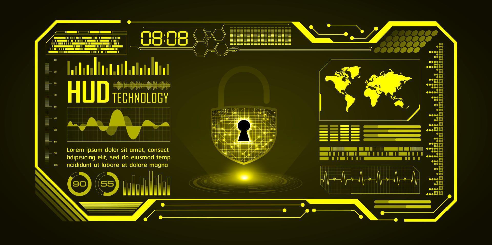 Modern Cybersecurity Technology Background with padlock vector