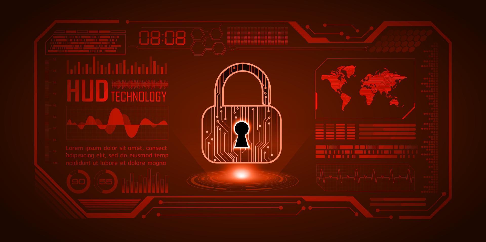 Modern Cybersecurity Technology Background with padlock vector
