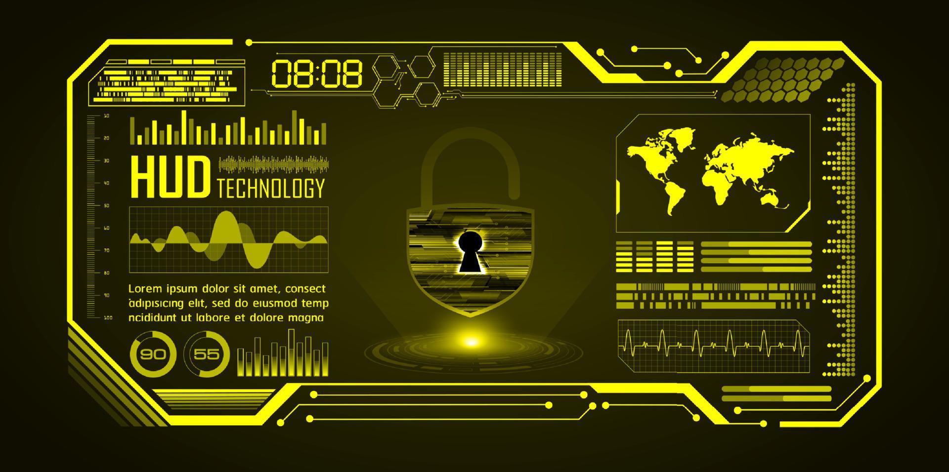 Modern Cybersecurity Technology Background with padlock vector