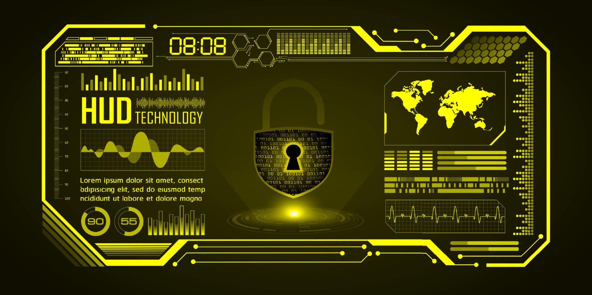 Modern Cybersecurity Technology Background with padlock vector