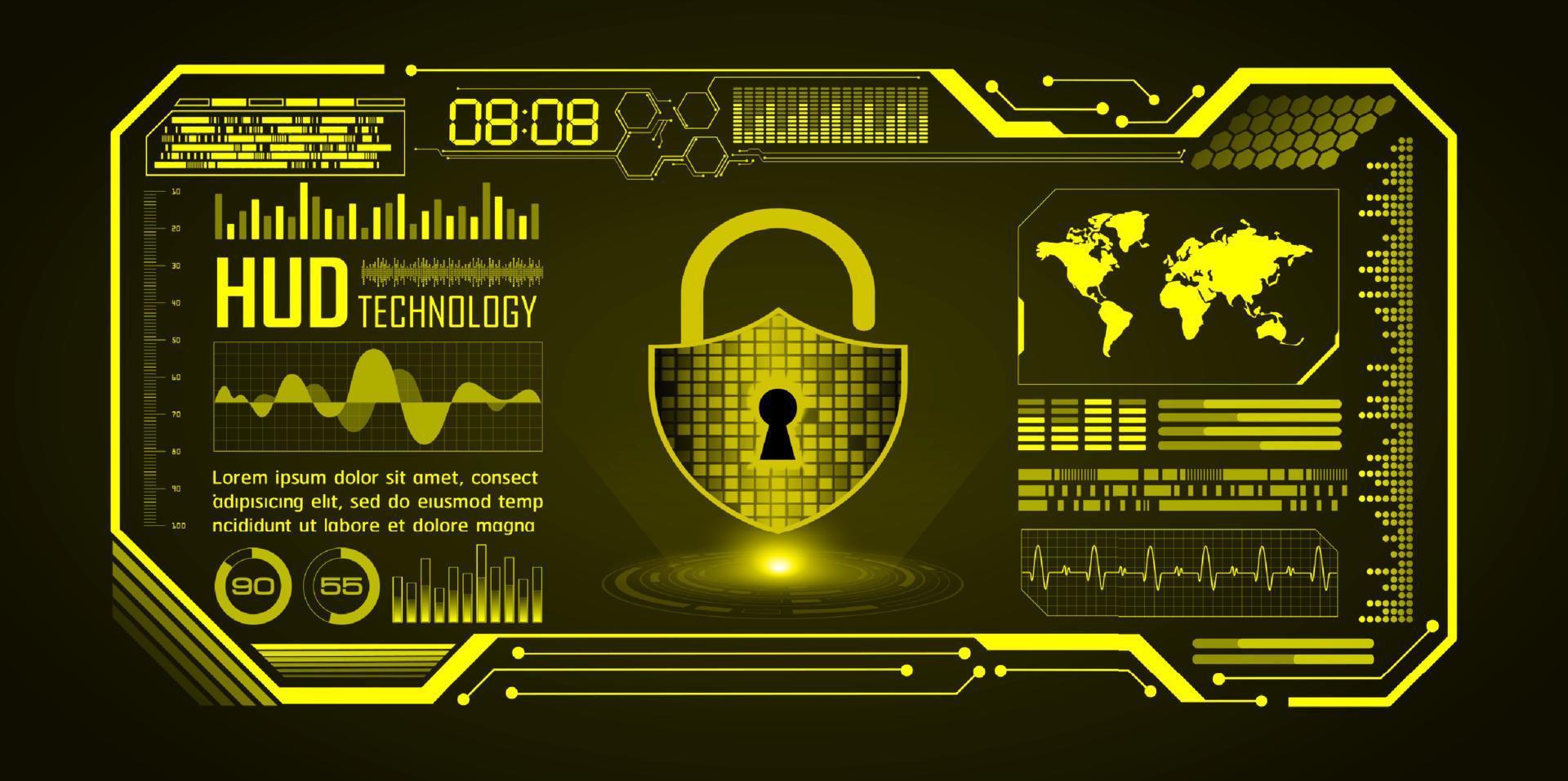 Modern Cybersecurity Technology Background with padlock vector