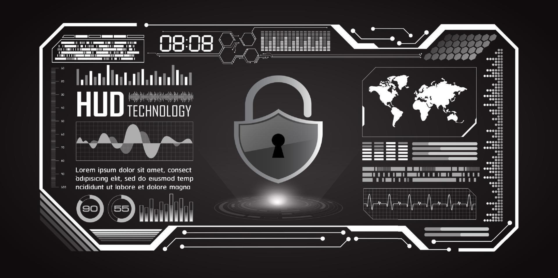 Modern Cybersecurity Technology Background with padlock vector