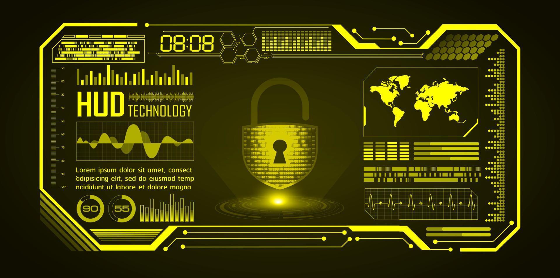 Modern Cybersecurity Technology Background with padlock vector