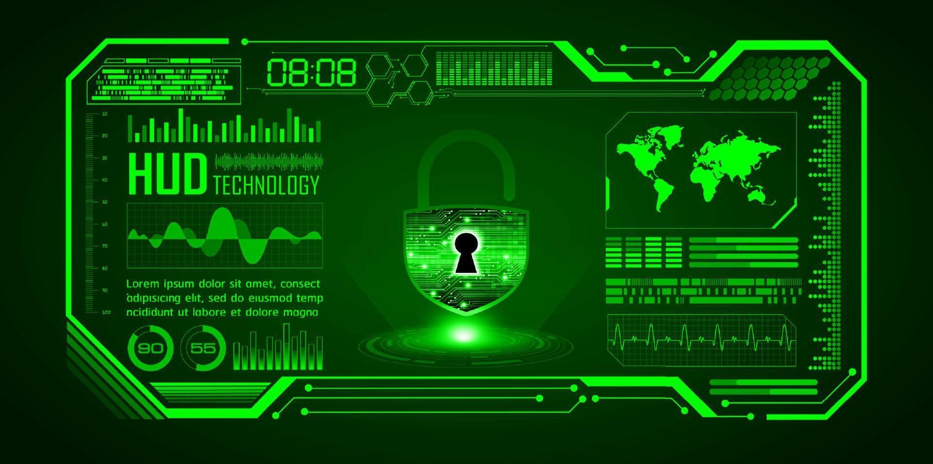 Modern Cybersecurity Technology Background with padlock vector
