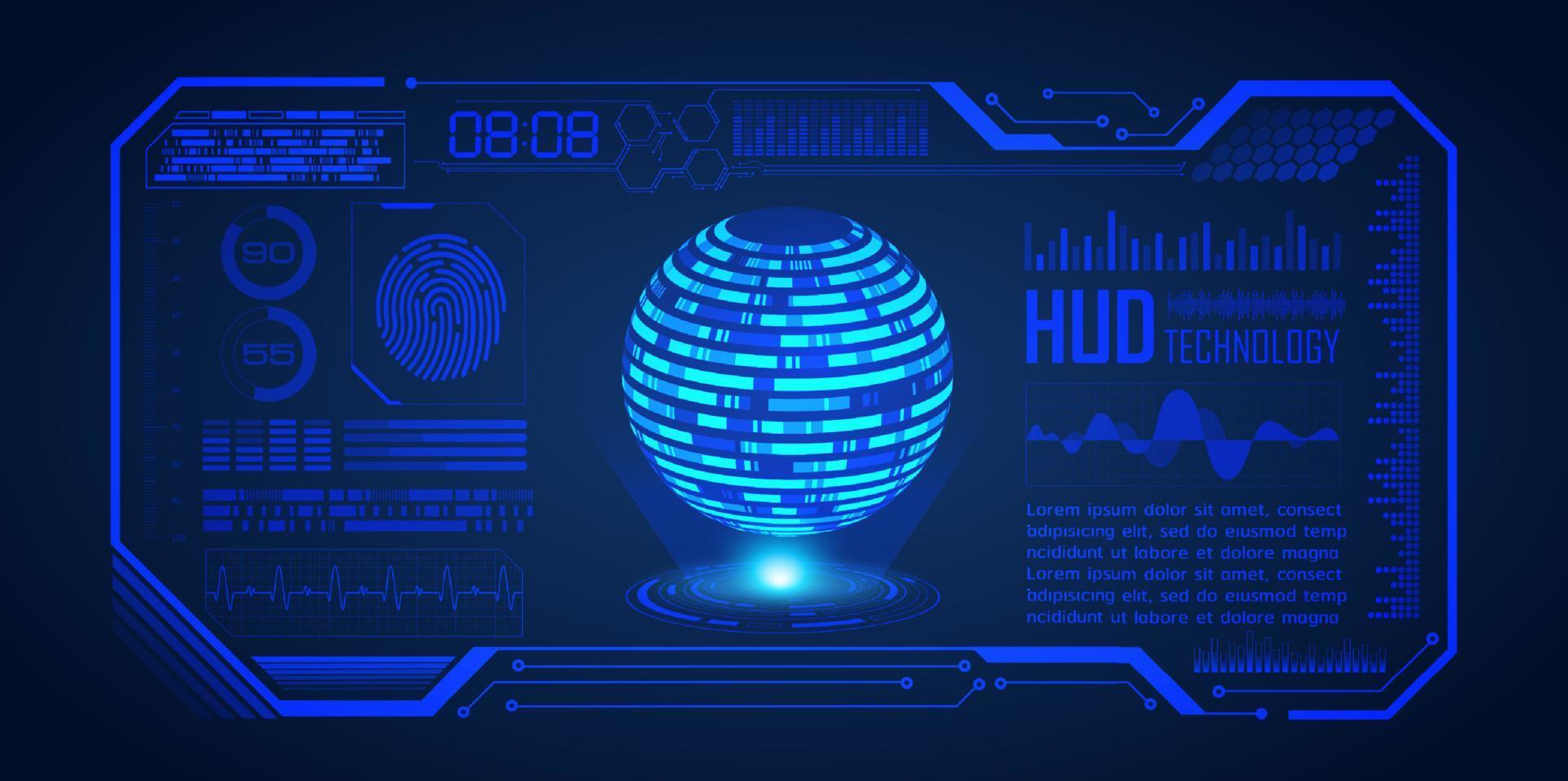 globo holográfico moderno sobre fondo de tecnología vector