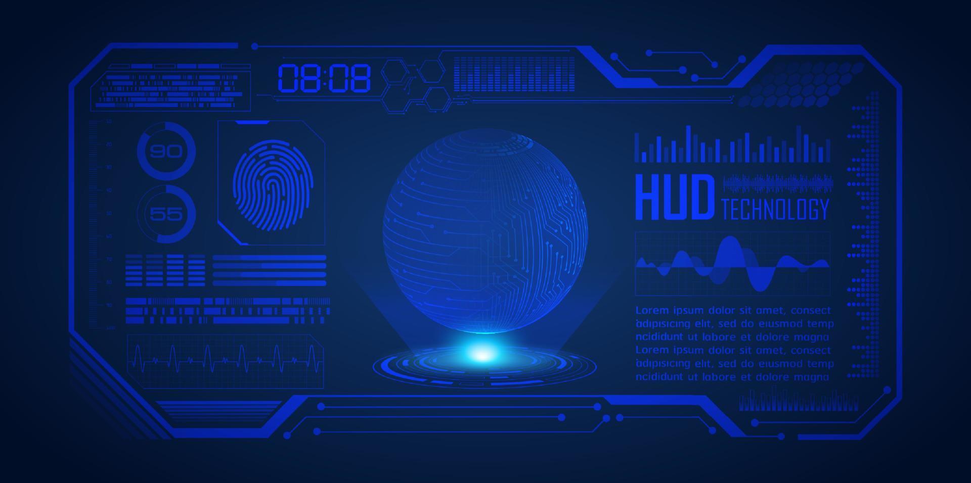 Modern Holographic Globe on Technology Background vector