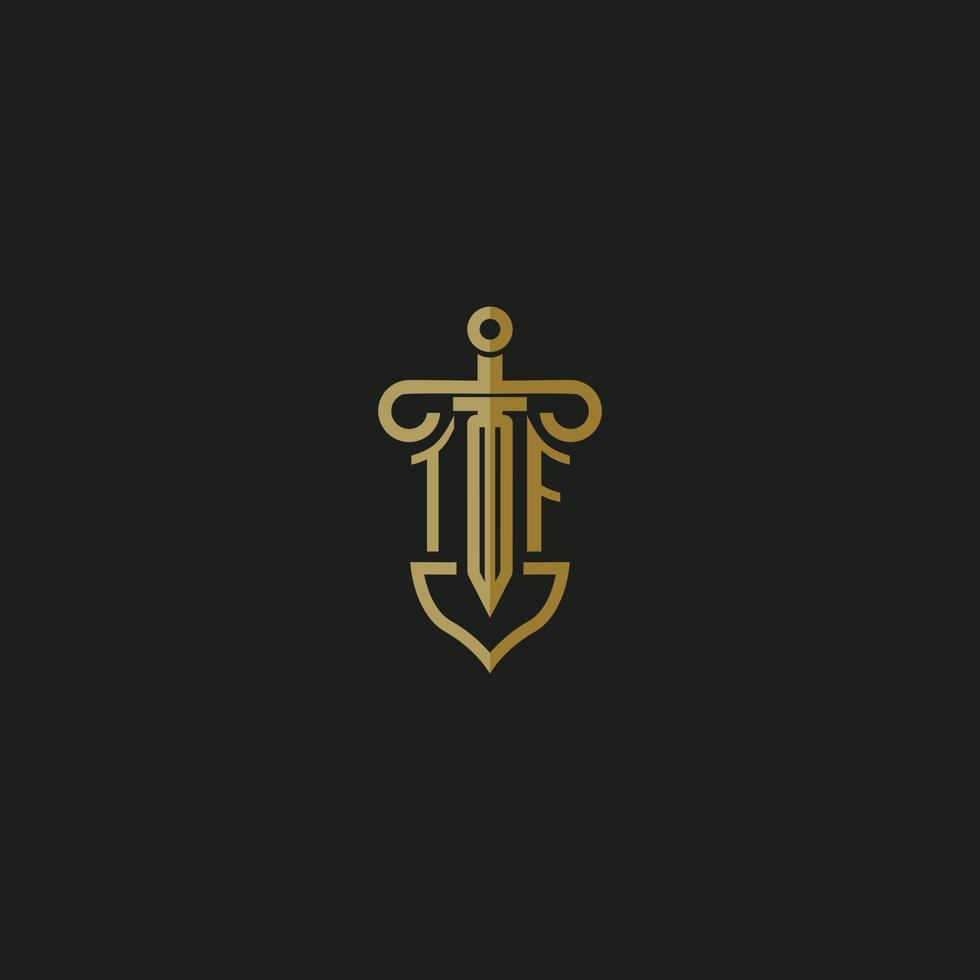 TF initial monogram logo design for law firm vector image