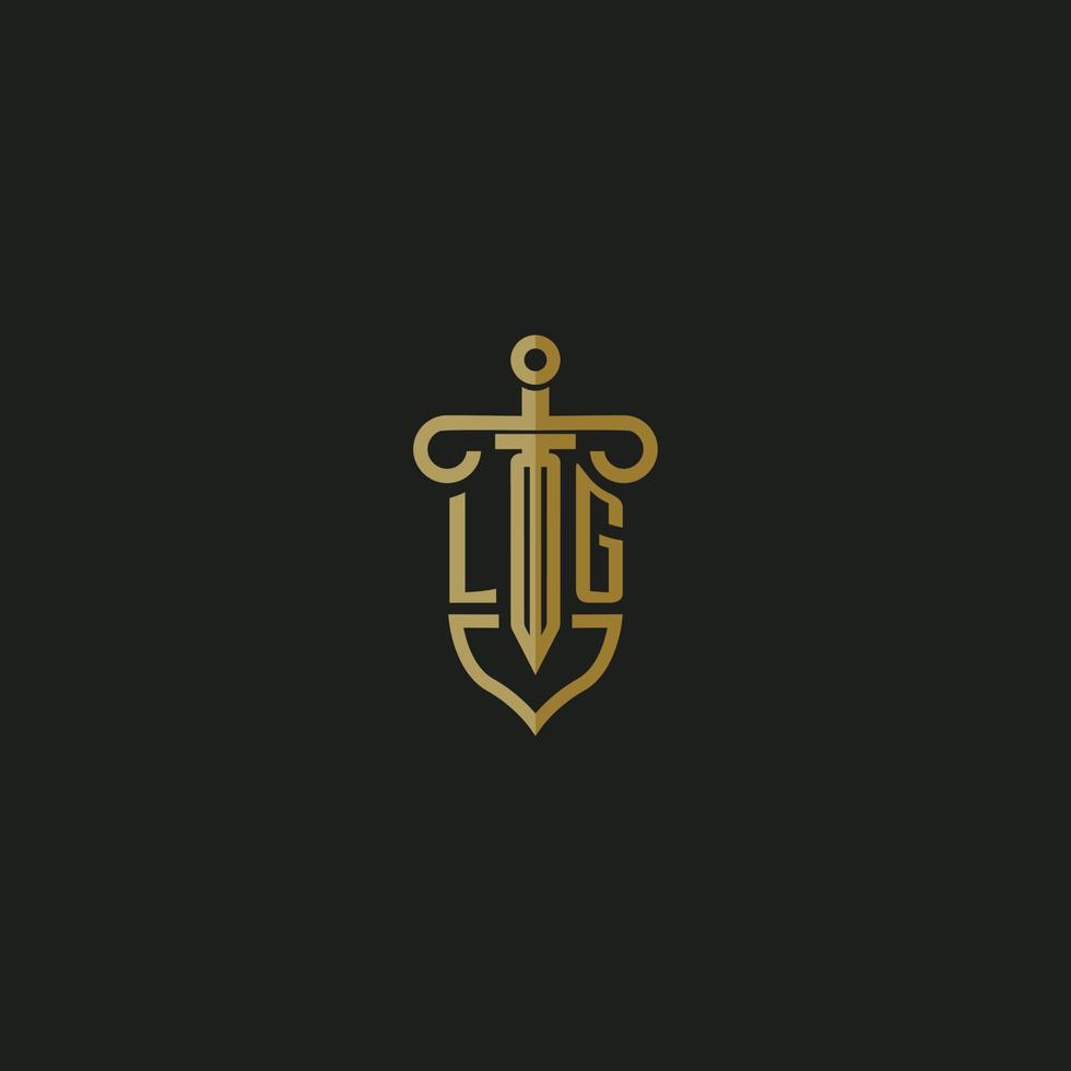 LG initial monogram logo design for law firm vector image