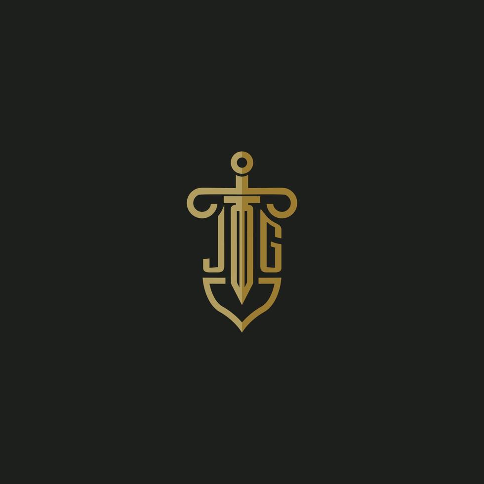 JG initial monogram logo design for law firm vector image