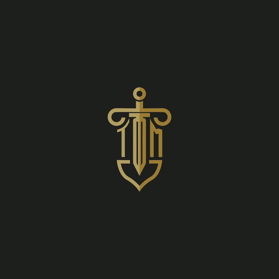TM initial monogram logo design for law firm vector image