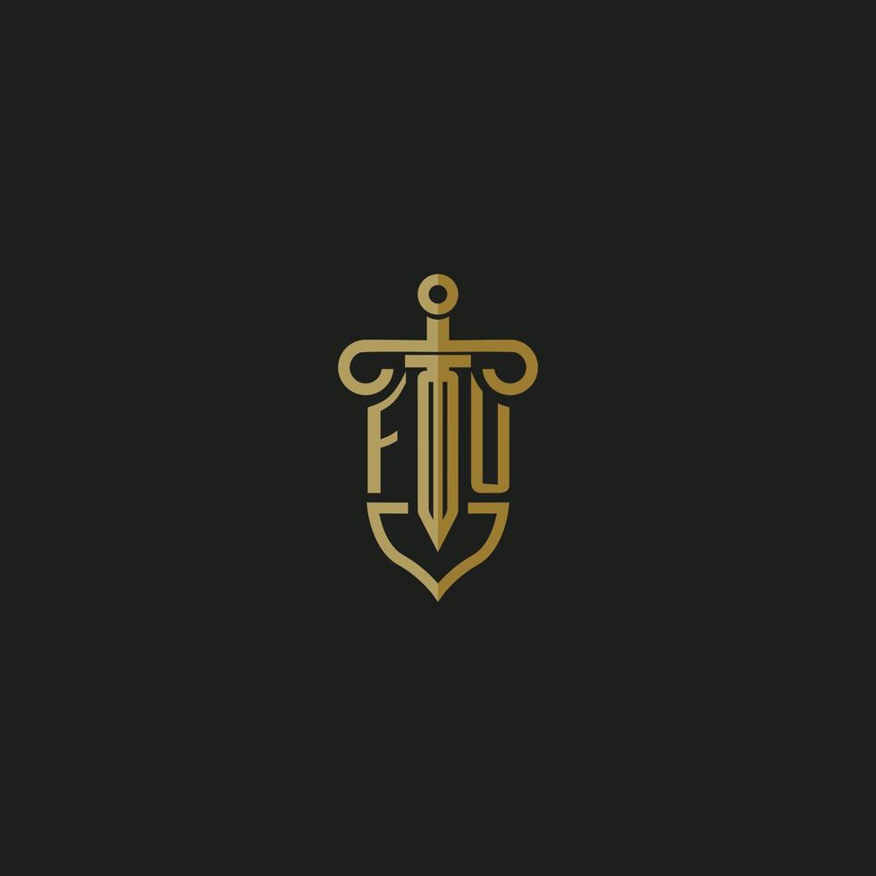 FU initial monogram logo design for law firm vector image