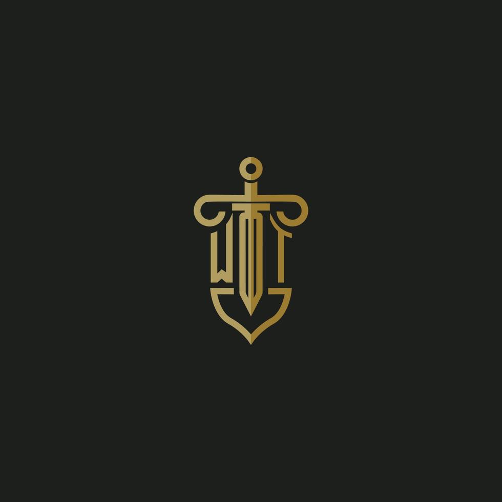 WT initial monogram logo design for law firm vector image
