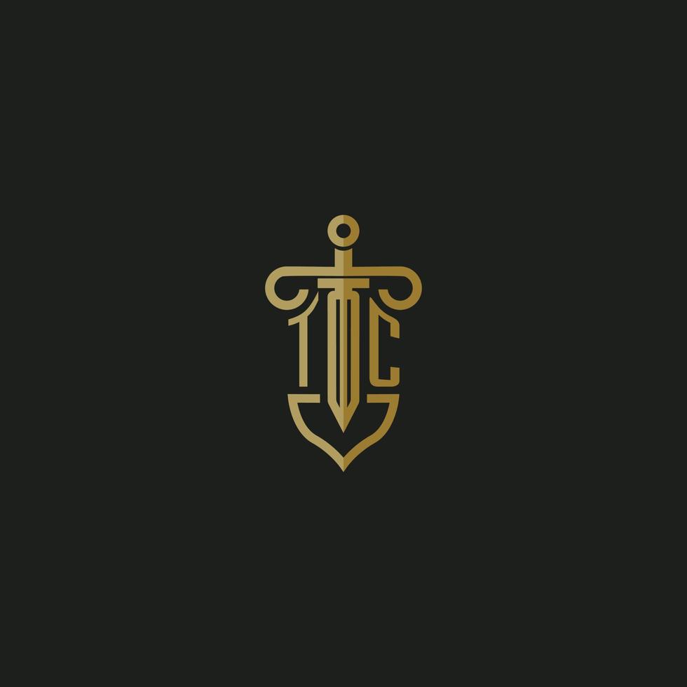 TC initial monogram logo design for law firm vector image