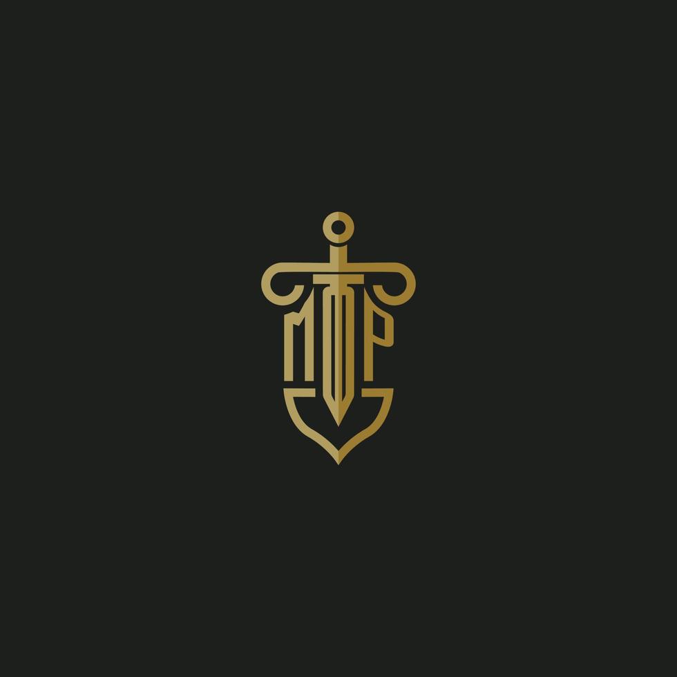 MP initial monogram logo design for law firm vector image
