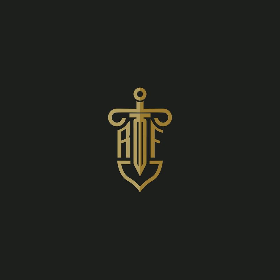 RF initial monogram logo design for law firm vector image