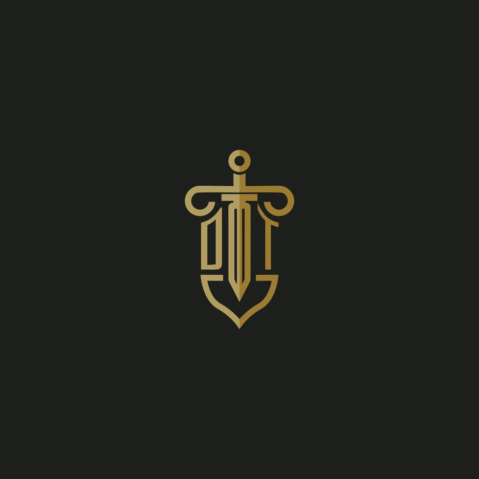DT initial monogram logo design for law firm vector image