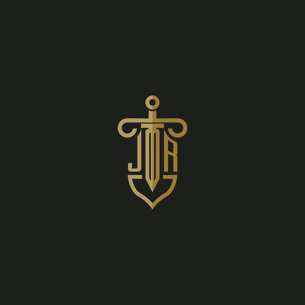 JR initial monogram logo design for law firm vector image