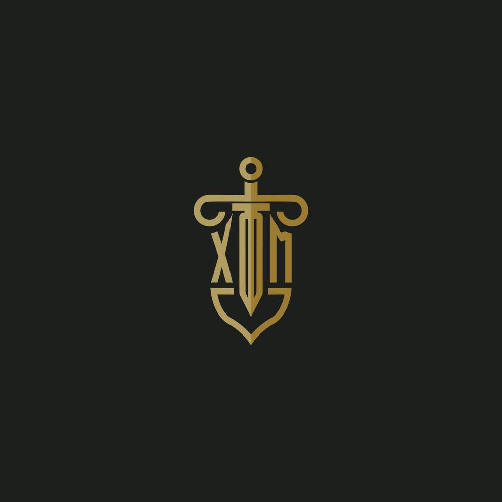 XM initial monogram logo design for law firm vector image