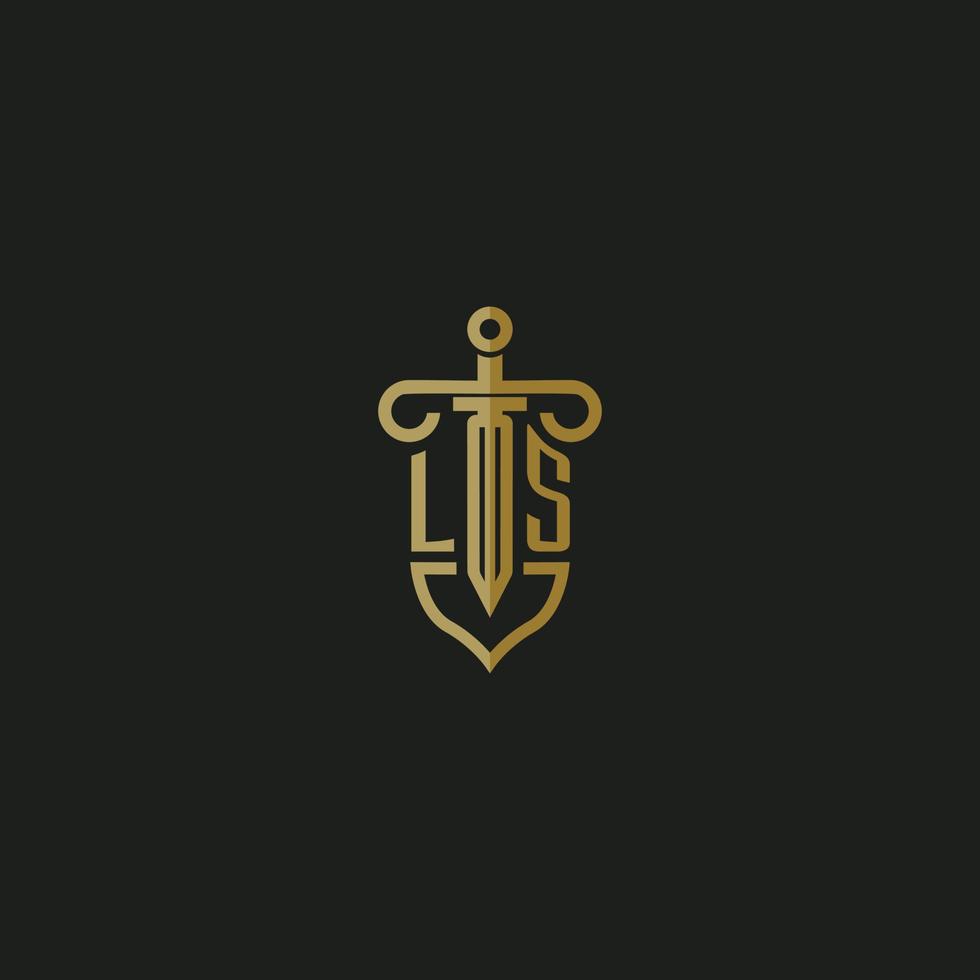 LS initial monogram logo design for law firm vector image