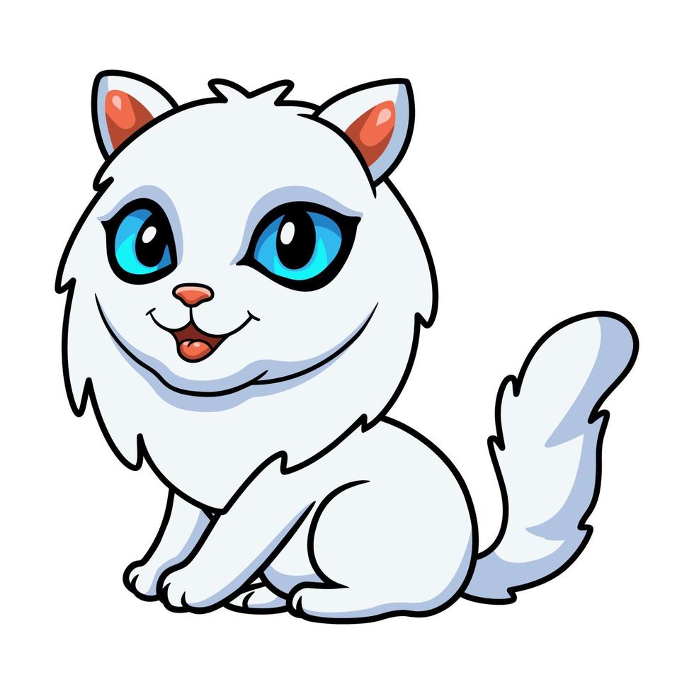 Cute persian cat cartoon sittingCute persian cat cartoon sitting vector