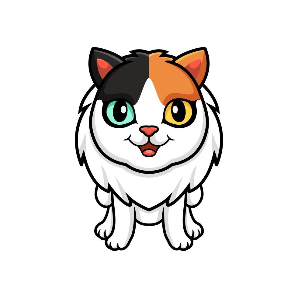 dibujos animados lindo gato furgoneta turca vector