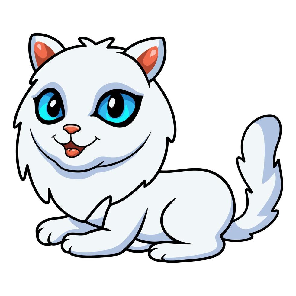 lindo, gato persa, caricatura, sentado vector