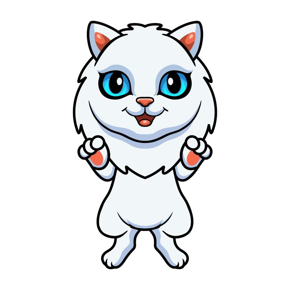 Cute persian cat cartoon standing vector