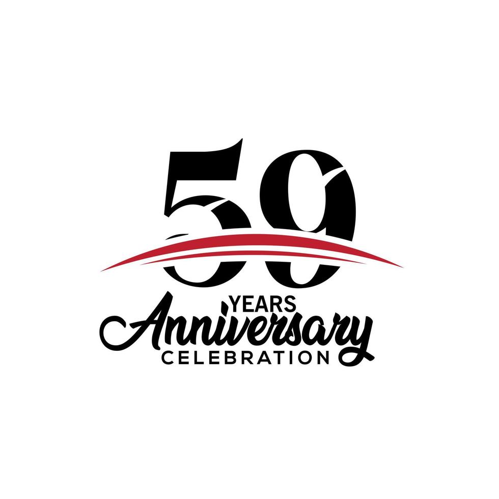 59th anniversary celebration design template for booklet with red and black colour , leaflet, magazine, brochure poster, web, invitation or greeting card. Vector illustration.