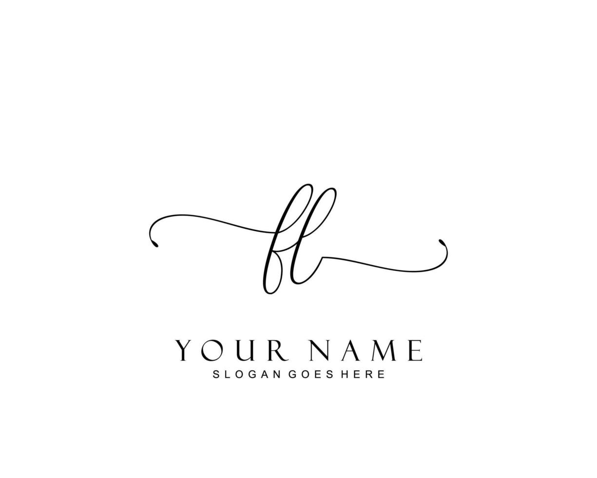 Initial FL beauty monogram and elegant logo design, handwriting logo of initial signature, wedding, fashion, floral and botanical with creative template. vector