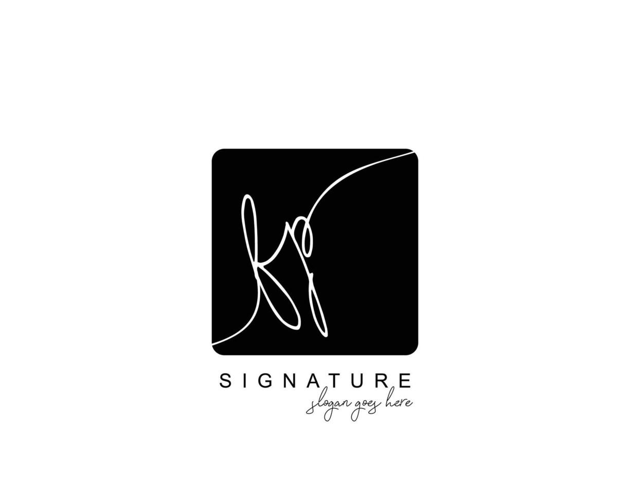 Initial FP beauty monogram and elegant logo design, handwriting logo of initial signature, wedding, fashion, floral and botanical with creative template. vector