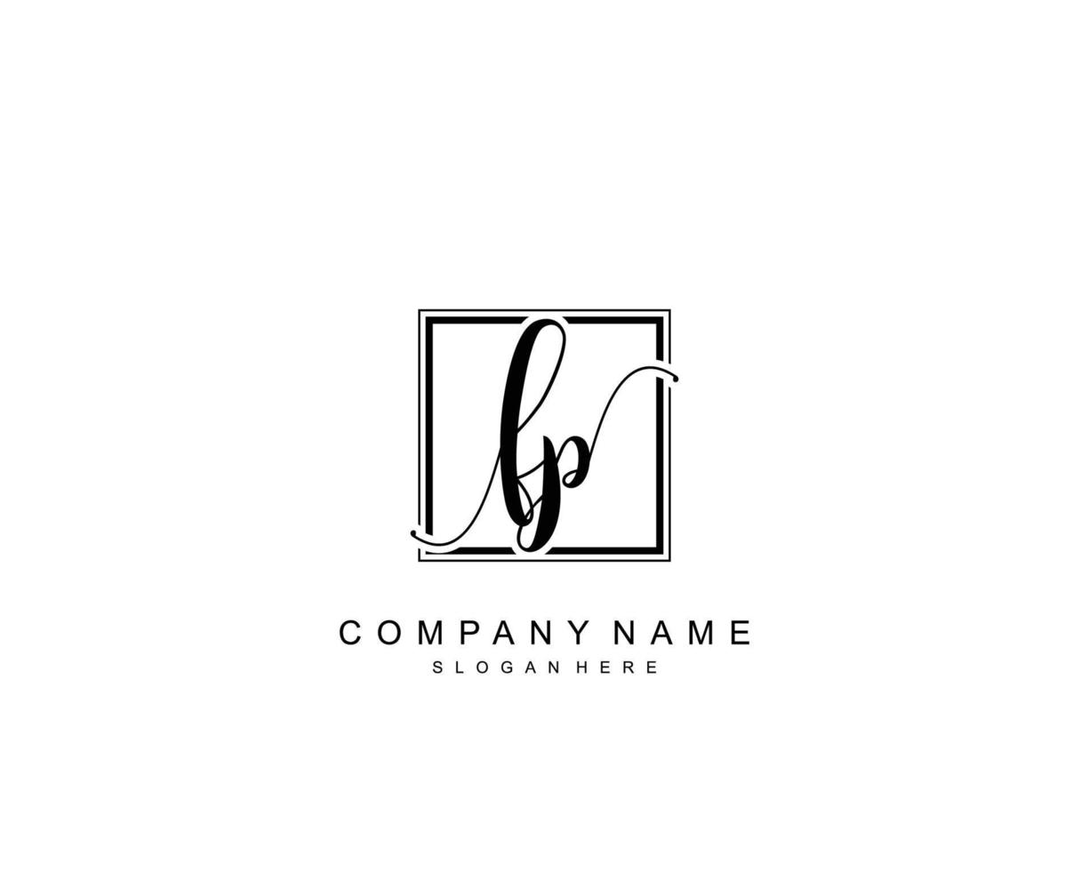 Initial FP beauty monogram and elegant logo design, handwriting logo of initial signature, wedding, fashion, floral and botanical with creative template. vector